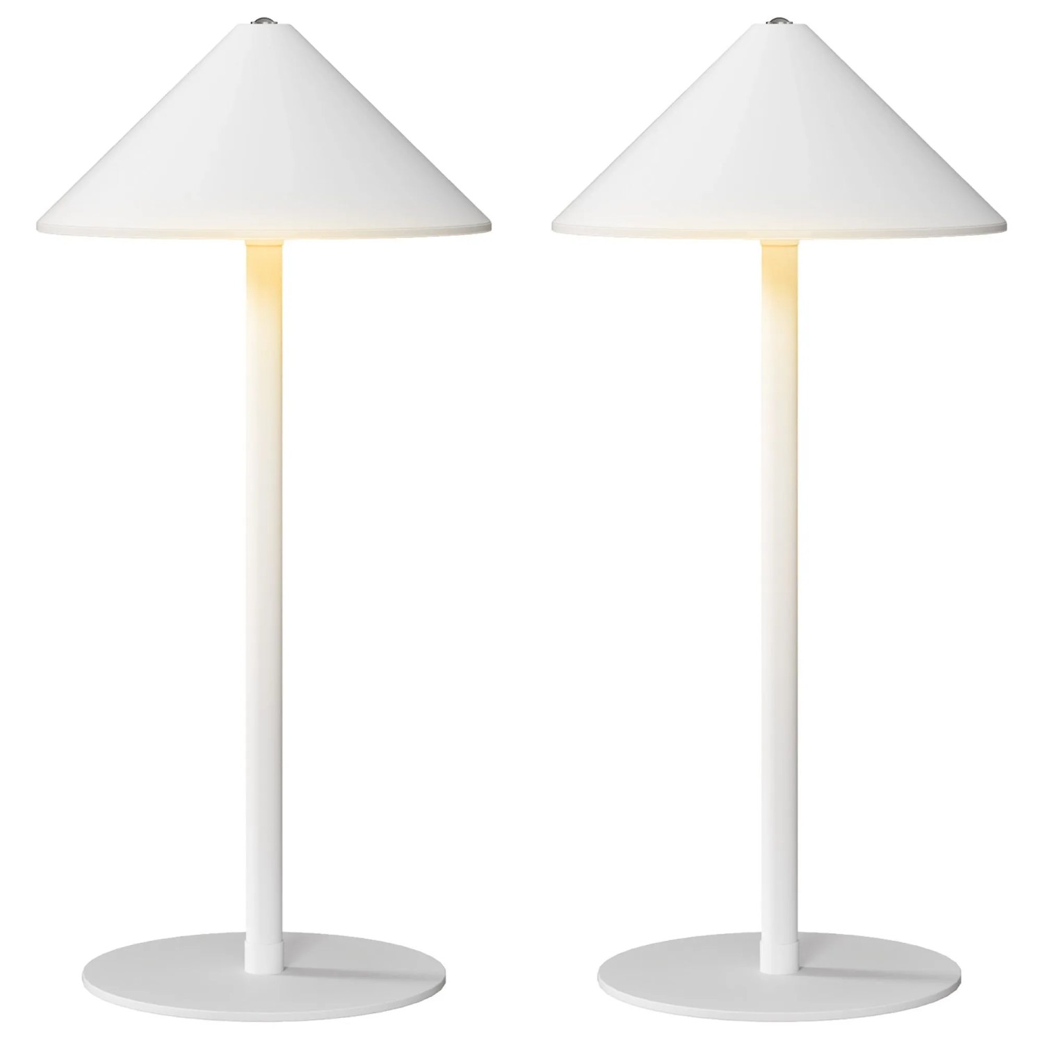 HOMCOM Tischlampe 2er Set Tischleuchte mit 3 Lichtfarben Aufladbare Nachttischlampe