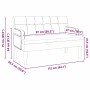 Cremefarbene Chesterfield Bank aus Samt, 112x65,5x75 cm, mit Holzbeinen.