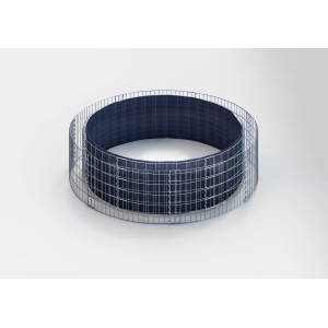 Rundes Gabiona Gabionen-Hochbeet, Ø 202 cm, Maschenweite 5x10 cm, galvanisiert.