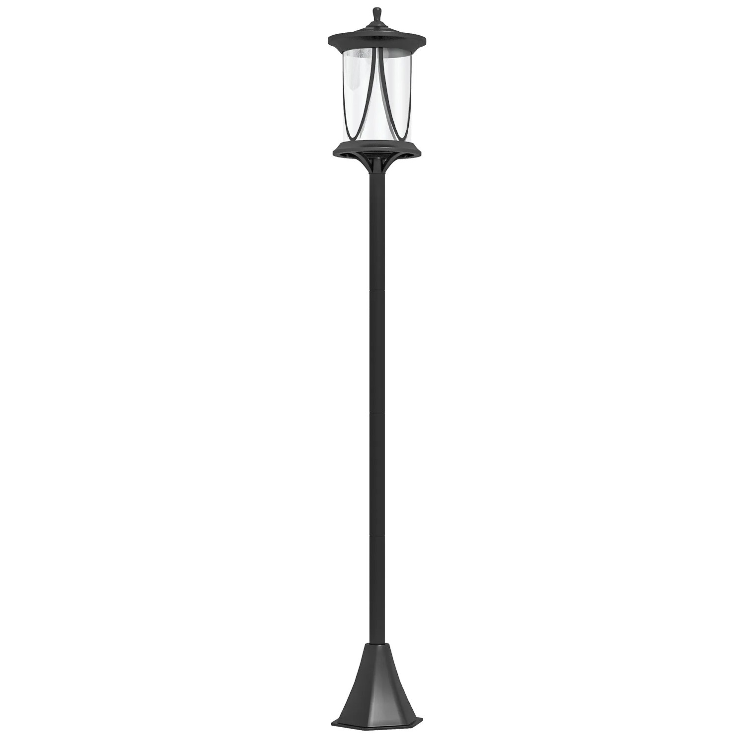 Furnicato Solar Außenleuchte  Led  Automatikbetrieb  Wetterfest  6h Leuchtdauer  17b X 17t X 127hcm  Schwarz