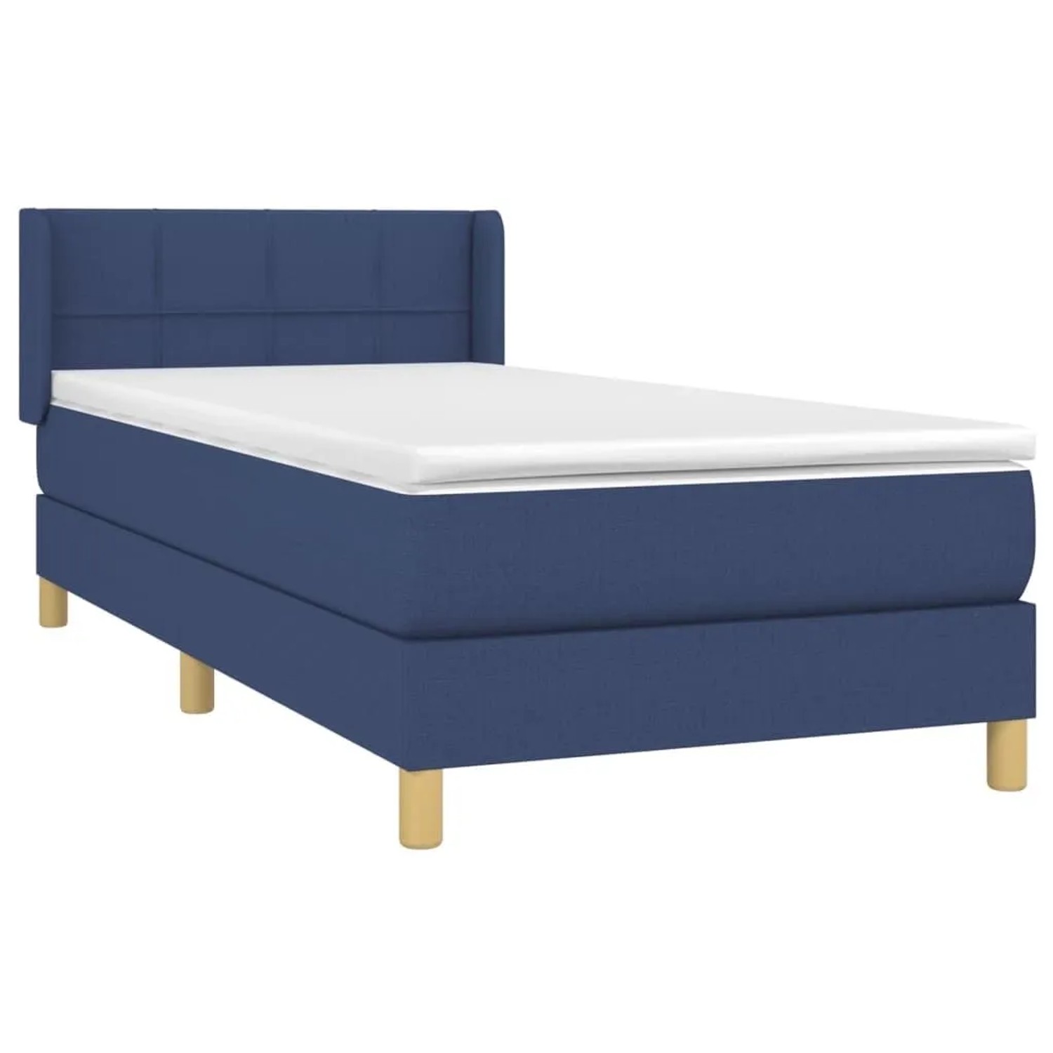 vidaXL Boxspringbett mit Matratze Blau 90x190 cm Stoff 3130239