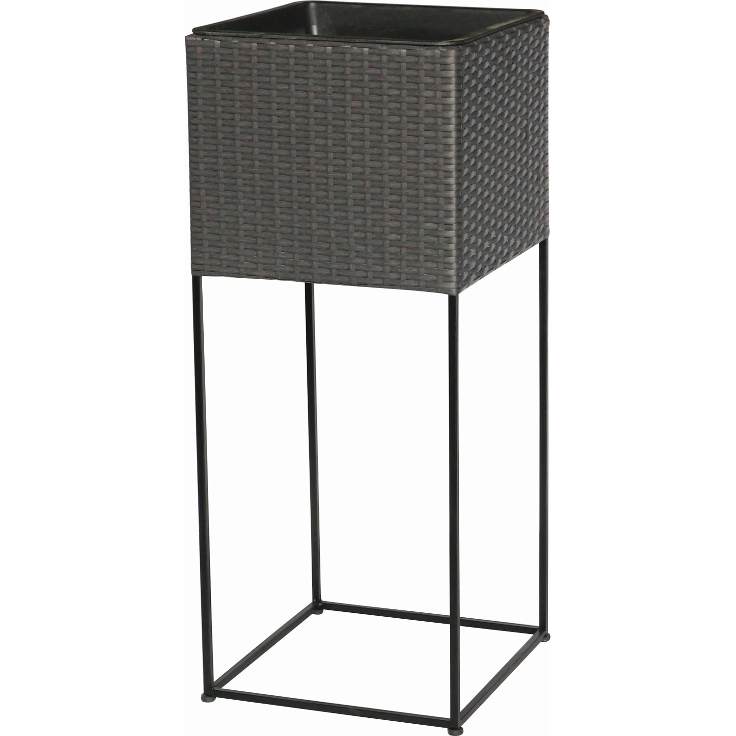 Übertopf PE Weide mit Stahlerhöhung 86 cm x 35 cm x 35 cm Rechteckig