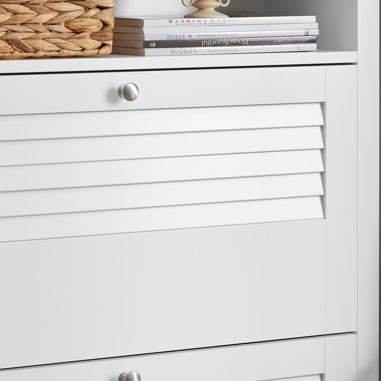 SoBuy Schuhkipper Schmal Schuhschrank mit 2 Klappen für Diele Weiß FSR152-W_8
