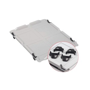Deckel für PROREGAL Eurobox Nextgen, grau, mit schwarzen ColorClips. Aufbewahrungsbox Zubehör.