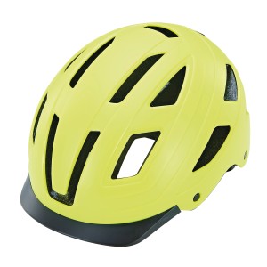 Gelber Prophete Fahrradhelm Eco Urban mit LED-Licht, Größe 55-58 cm.