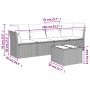 vidaXL Garten-Sofagarnitur, 5-teilig, schwarz, Poly Rattan mit Kissen und Tisch (mit Maßangaben)