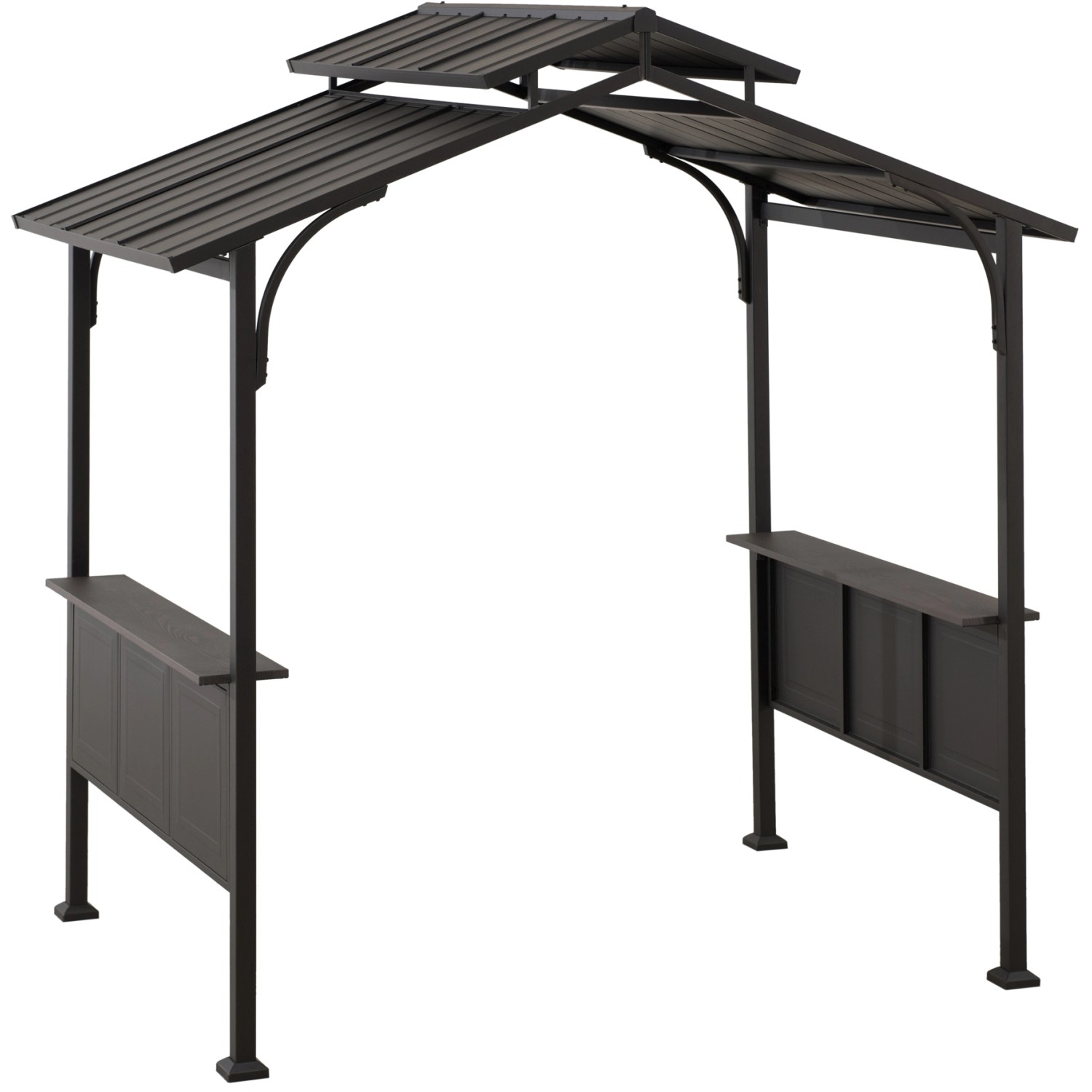 Sunjoy Grill-Pavillon Aspe Stahl 244 cm x 152 cm Schwarz günstig online kaufen