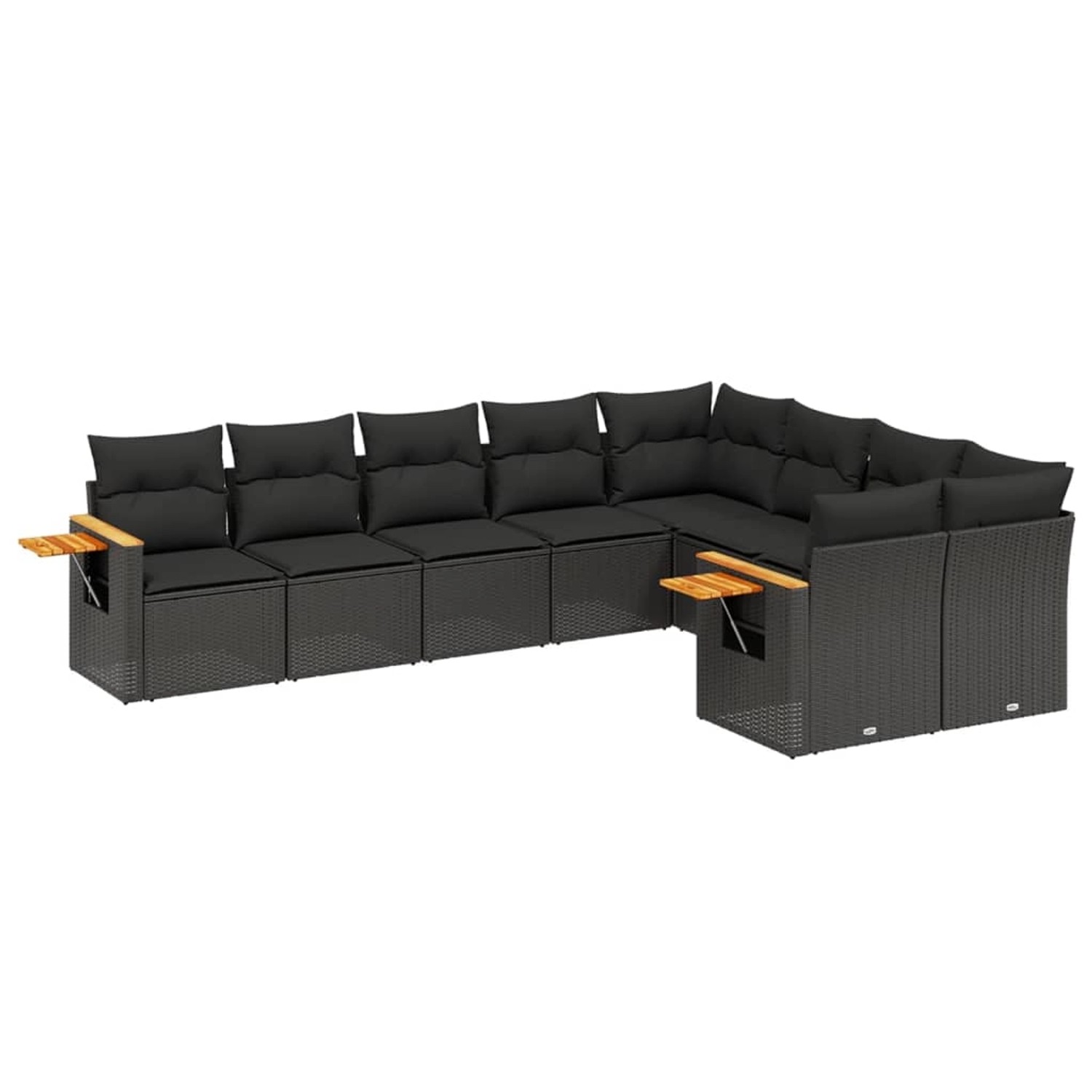 vidaXL 9-tlg Garten-Sofagarnitur mit Kissen Schwarz Poly Rattan Modell 78 günstig online kaufen