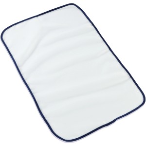 Leifheit Bügeltuch, weiß mit blauem Rand, zum Schutz empfindlicher Stoffe beim Bügeln.