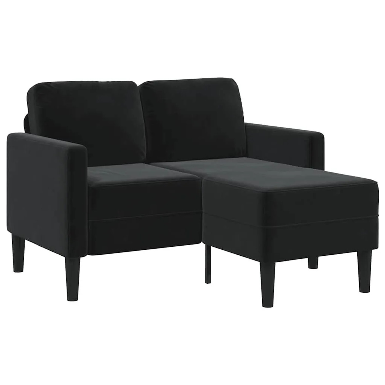 vidaXL 2-Sitzer-Sofa mit Chaiselongue L-Förmig Schwarz 125 cm Samt 4107073 günstig online kaufen