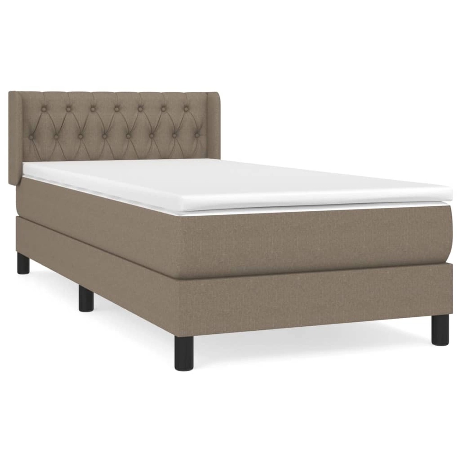 vidaXL Boxspringbett mit Matratze Taupe 90x200 cm Stoff 3129925 günstig online kaufen