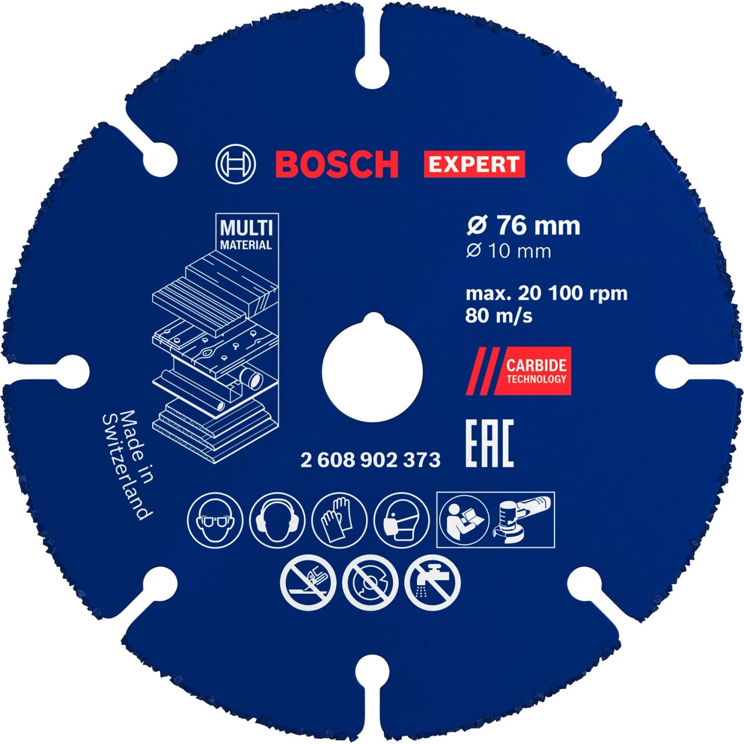 Bosch Trennscheibe Expert Carbide Multi Wheel Ø 76 mm x Ø 10 mm Blau