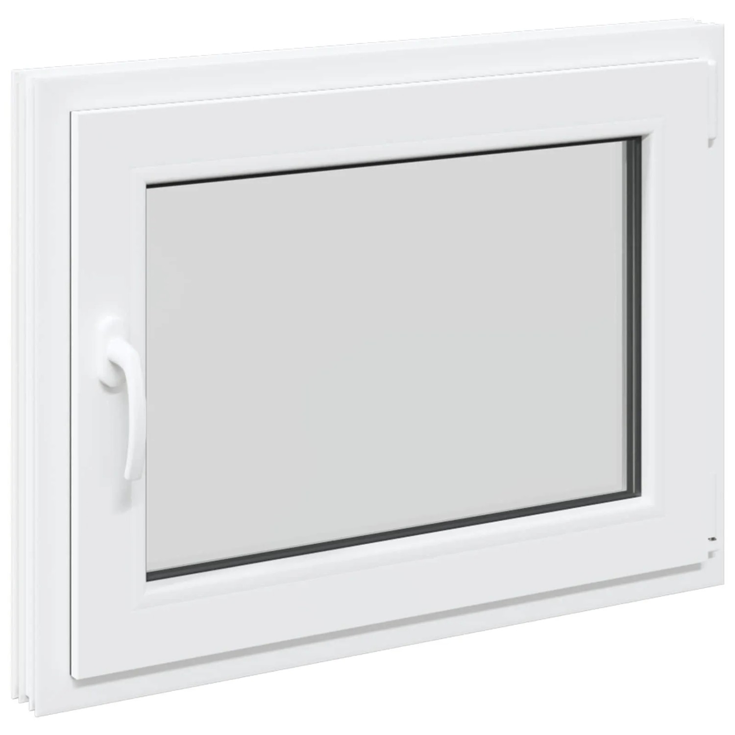 vidaXL Kellerfenster RISOR Weiß 80 x 50 cm PVC und Glas 42047196