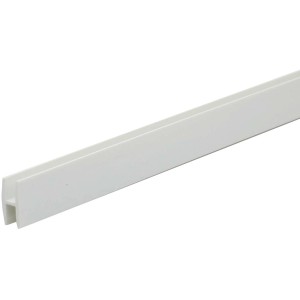 Weißes Arcansas H-Profil aus PVC, 25x12x1000 mm, für Bau und Schutz.