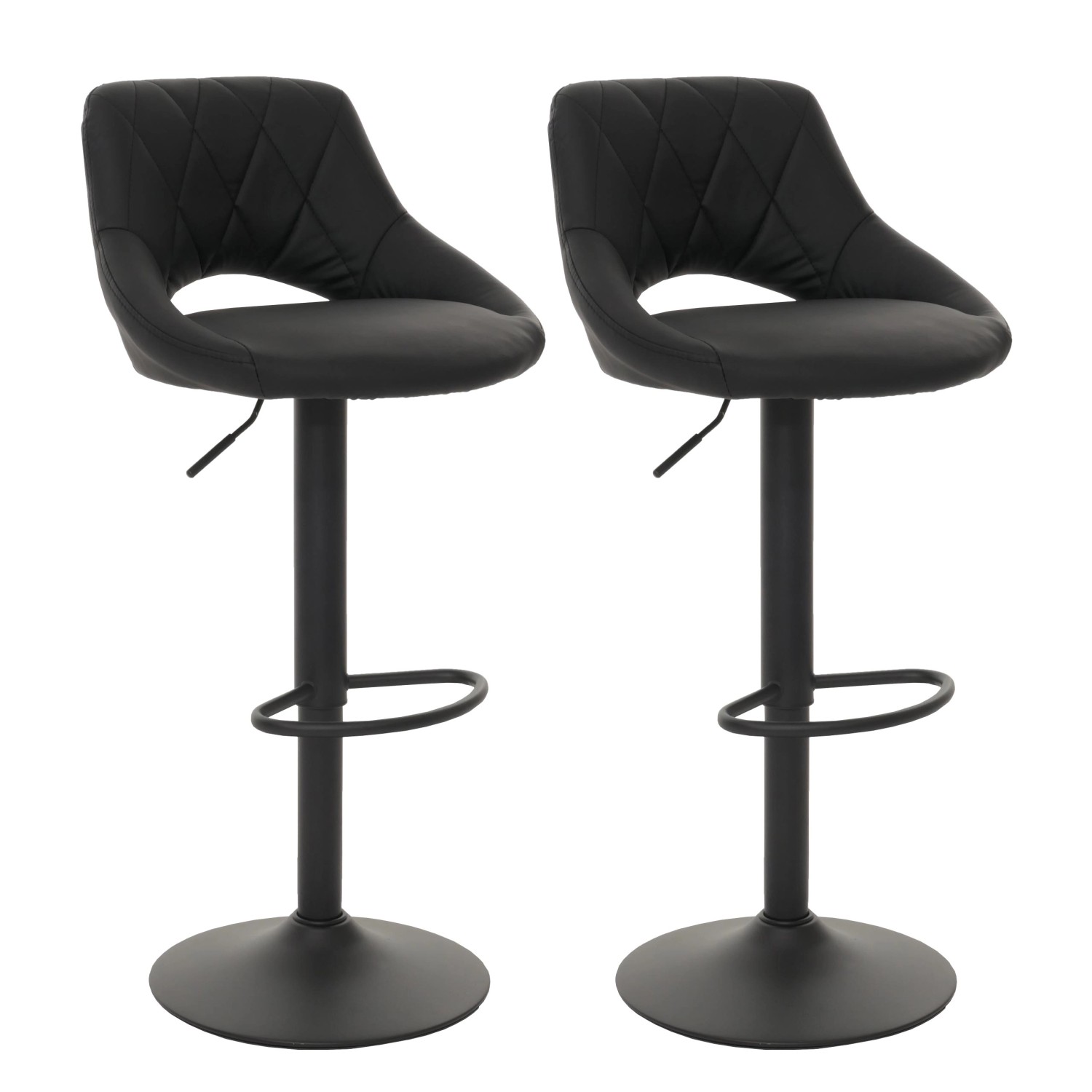 PROREGAL 2er-Set Barhocker Gepolstert Mit Lehne Sitzhöhe 60-82cm Fußablage günstig online kaufen