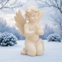 Relaxdays Grabengel Polyresin Creme Frostbeständig 36 cm x 22,5 cm x 18 cm_3