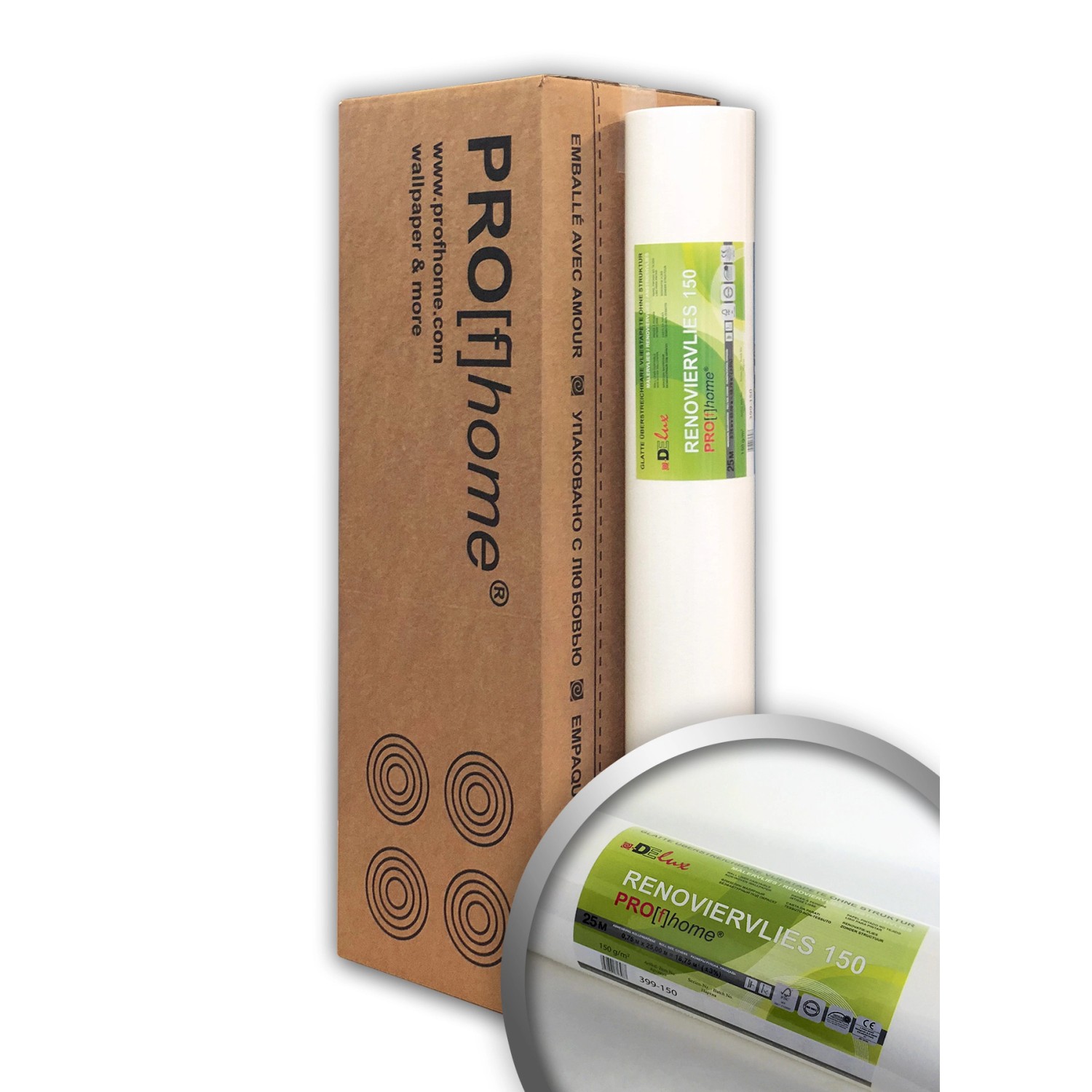 PROFHOME Renoviervlies 150 g Malervlies Anstrich-Vlies Vliestapete Weiß 1 K günstig online kaufen