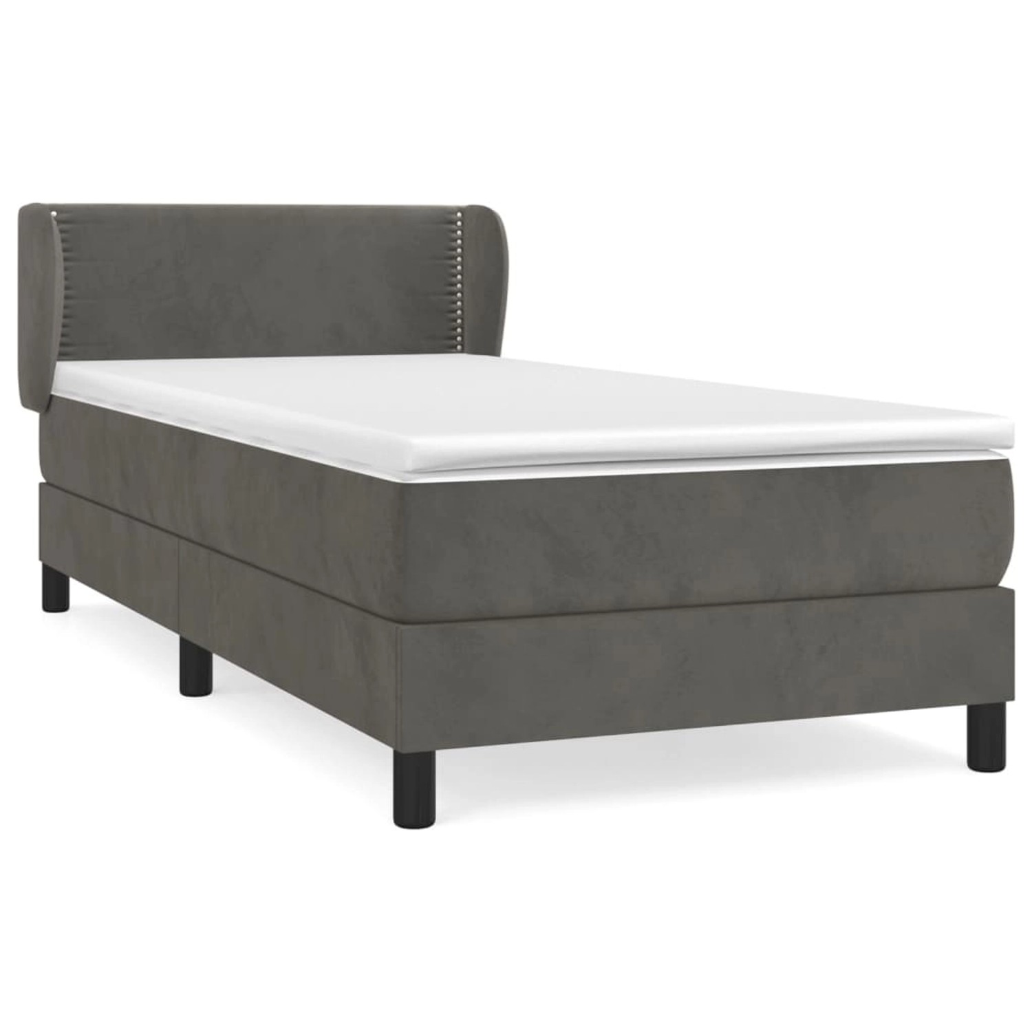 Vidaxl Boxspringbett Mit Matratze Dunkelgrau 90x200 Cm Samt günstig online kaufen