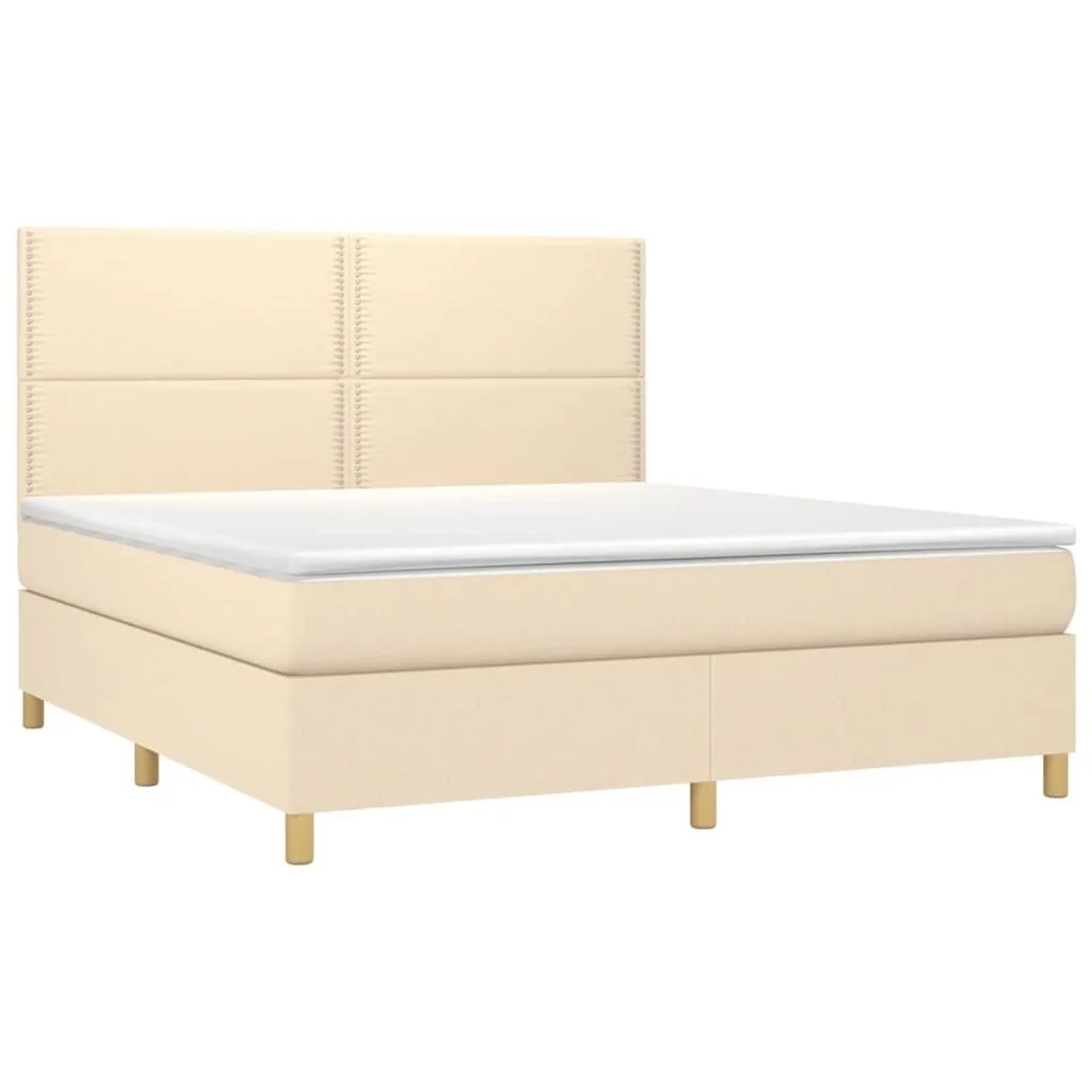 vidaXL Boxspringbett mit Matratze & LED Creme 180x200 cm Stoff 3135378 günstig online kaufen