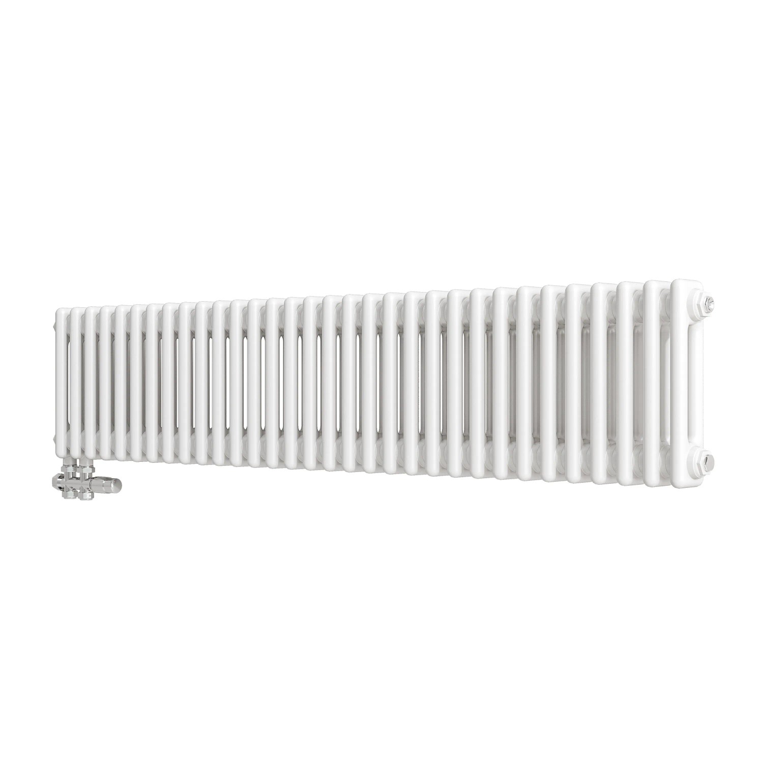 Duschparadies Traditioneller Heizkörper 300 x 1460 mm 987W Doppellagig Gusseisenstil Weiß