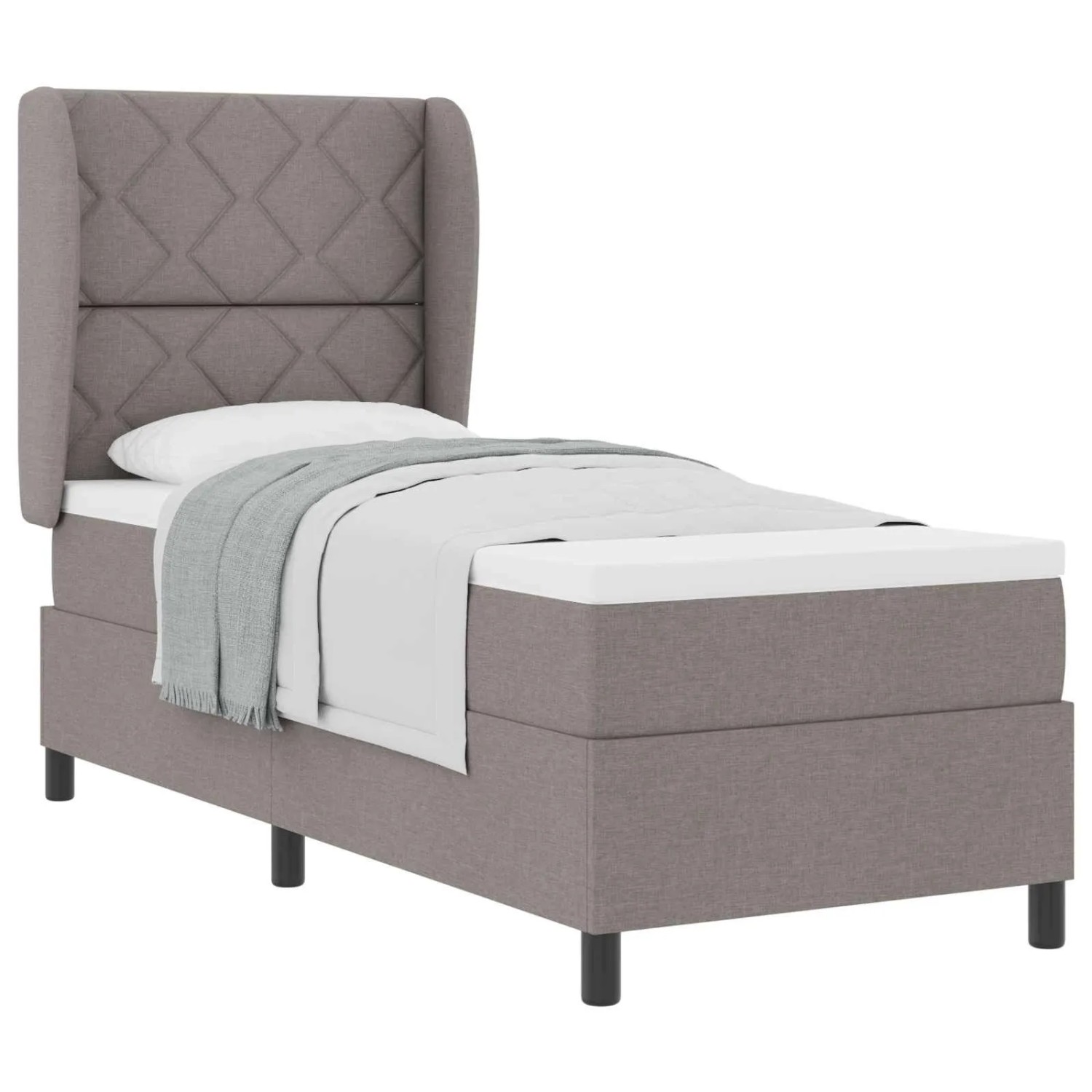vidaXL Boxspringbett mit Matratze mit Kopfteil Taupe 80 x 200 cm Stoff 3340 günstig online kaufen