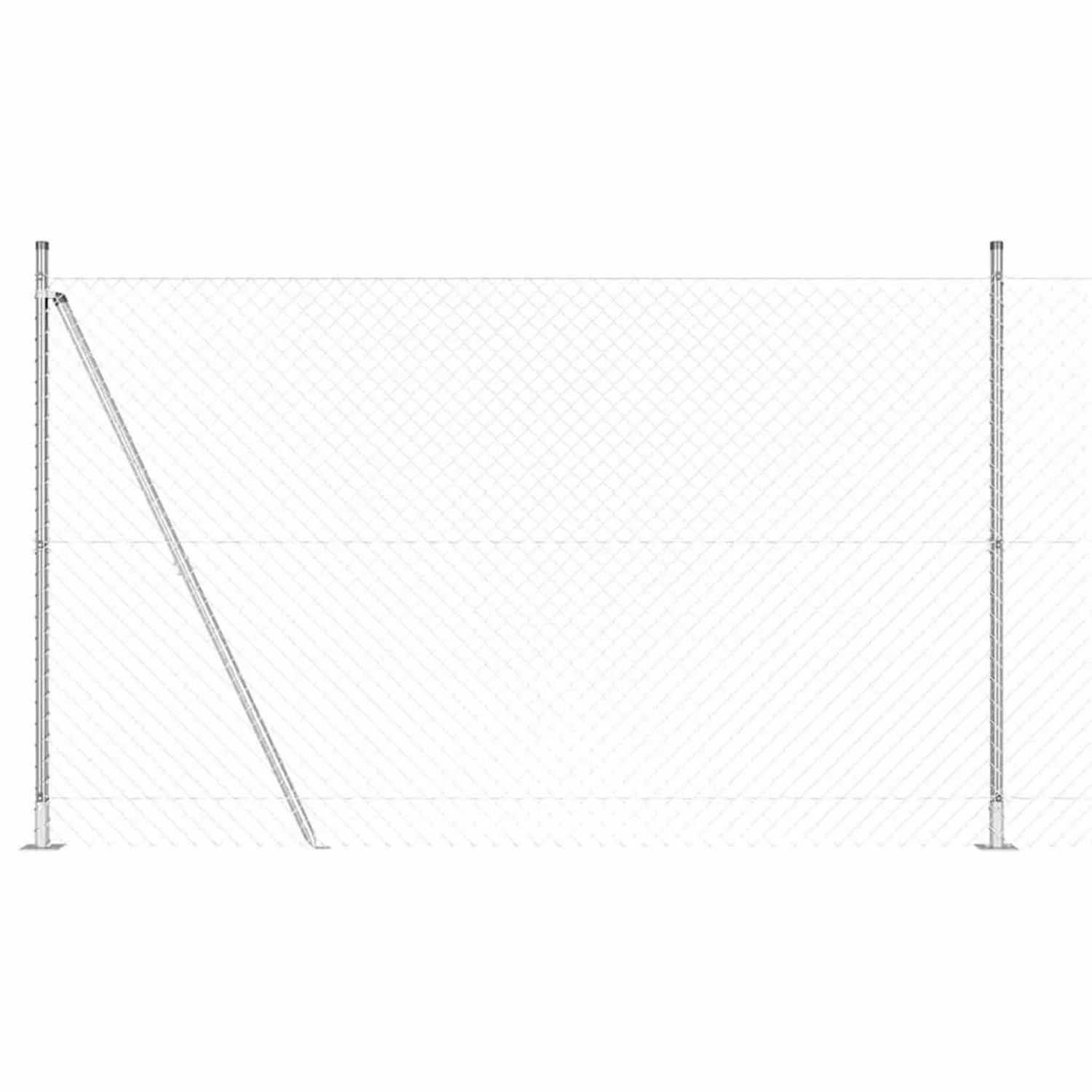 vidaXL Zaunpfosten Silber 10 x 1,6 m 40 x 40 mm Maschen Stahl 3351289 günstig online kaufen
