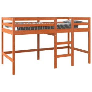 vidaXL Loft Bett Wachsbraun 90 x 190 cm Massives Kiefernholz 867838