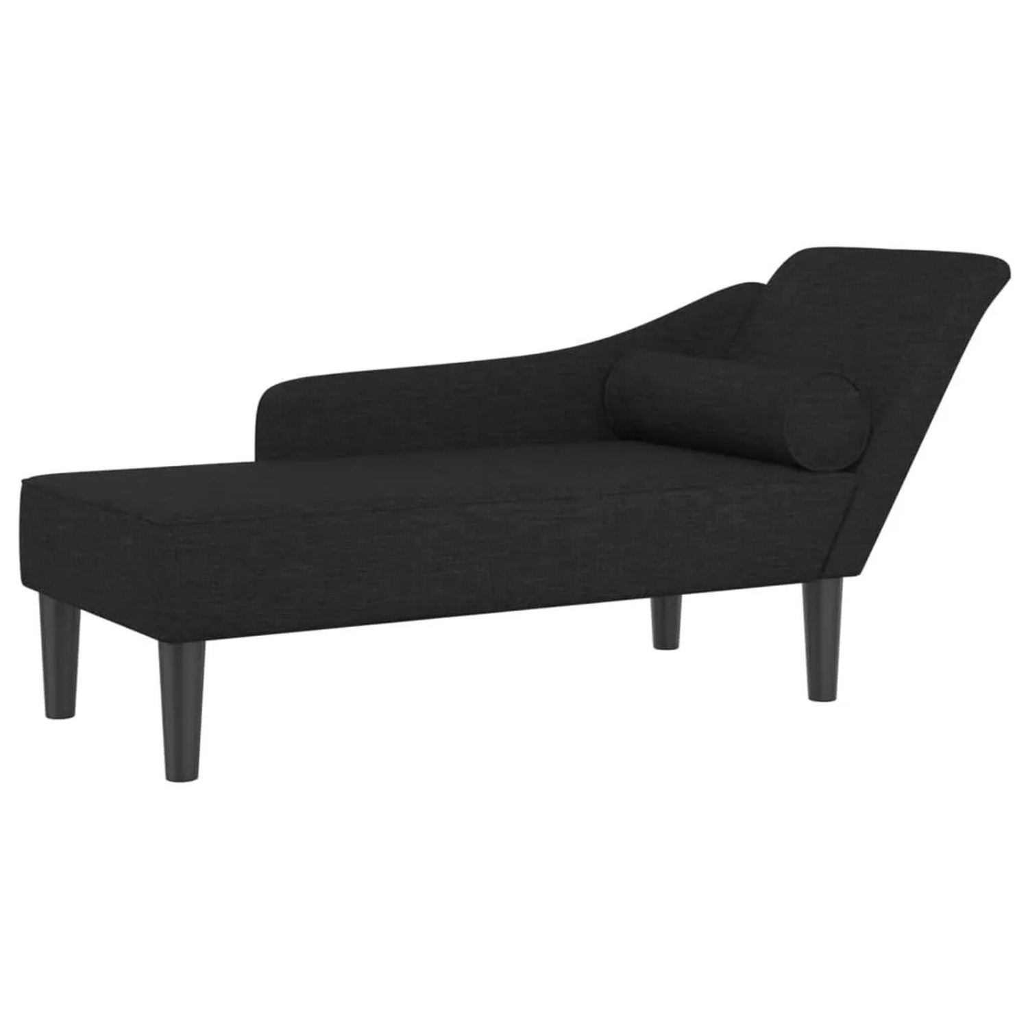 vidaXL Chaiselongue mit Kissen Schwarz Stoff 4007598