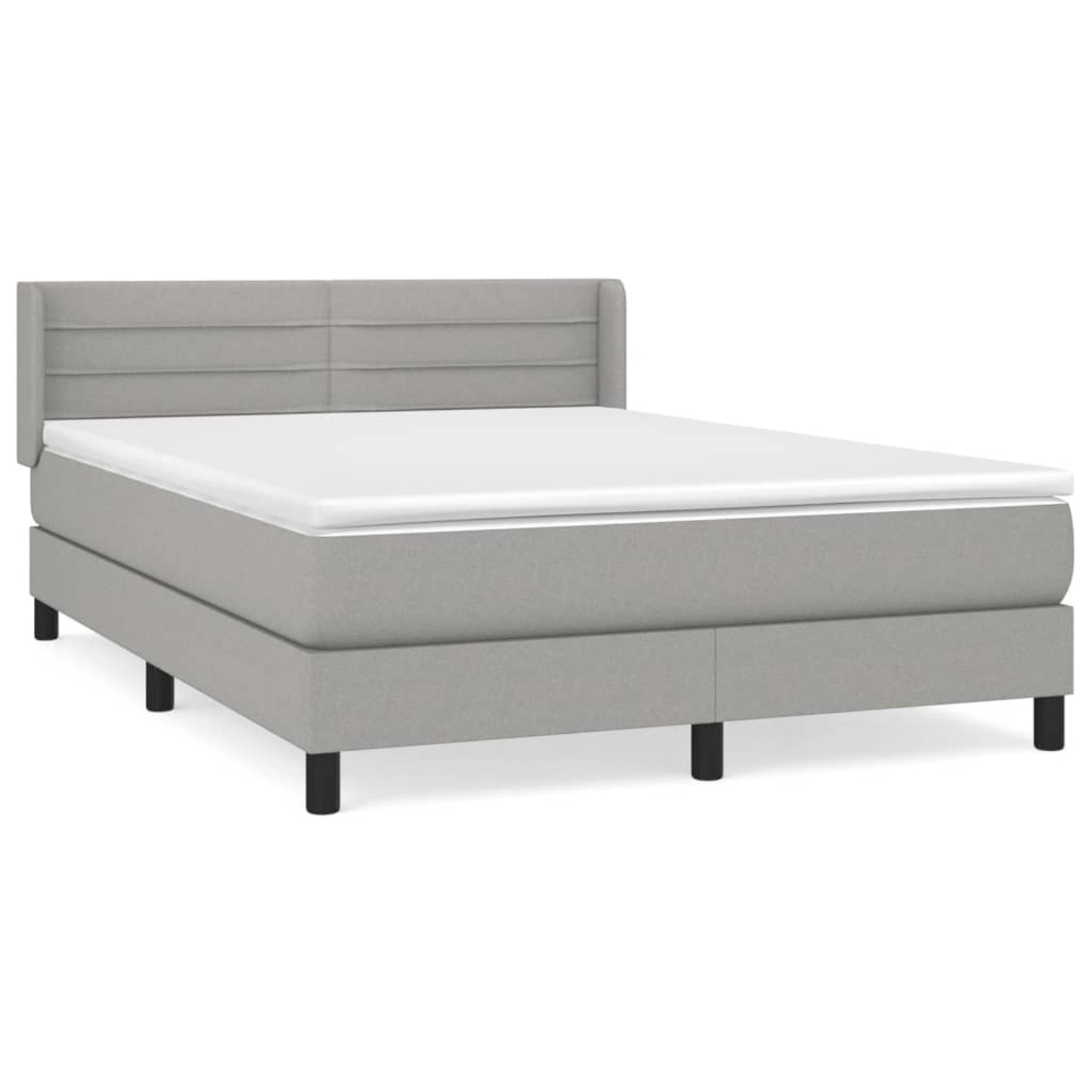 vidaXL Boxspringbett mit Matratze Hellgrau 140x200 cm Stoff 3129793 günstig online kaufen