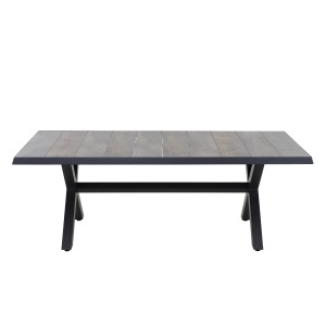 Rechteckiger Siena Garden Gartentisch Sincro, Washed Grau, 103x204 cm, mit Aluminiumgestell und Keramik-Tischplatte.