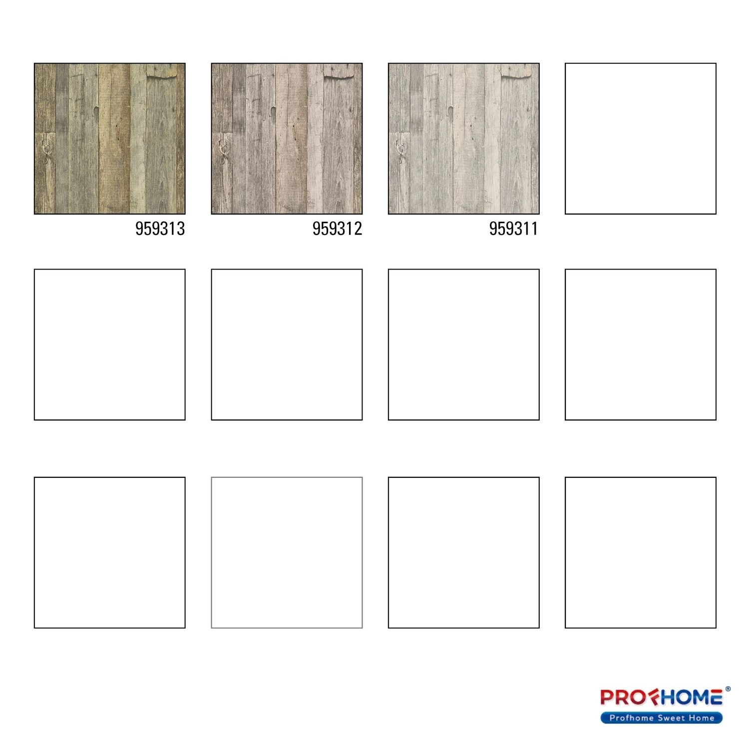 Muster der PROFHOME Holz Tapete 959313-GU in Grau, Weiß und Beige mit Holzoptik.