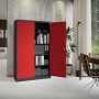 Jan Nowak Büro Aktenschrank Metallschrank JAN II 115 x 185 x 40 cm Anthrazit Rot_8