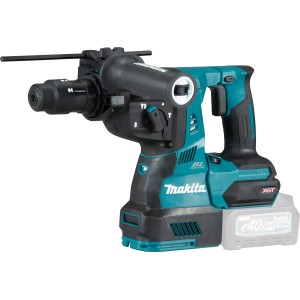 Makita Akku-Kombihammer HR004GZ Solo, Akku-Bohrhammer in Türkis und Schwarz mit Tiefenanschlag.