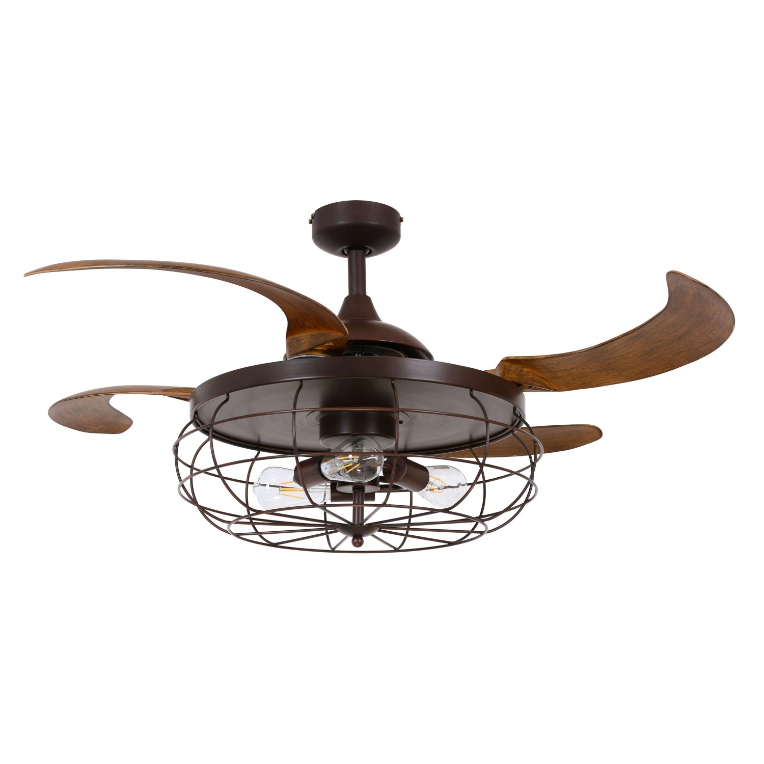 BEACON Deckenventilator Fanaway Industri Bronze 122 cm mit Beleuchtung und Fernbedienung