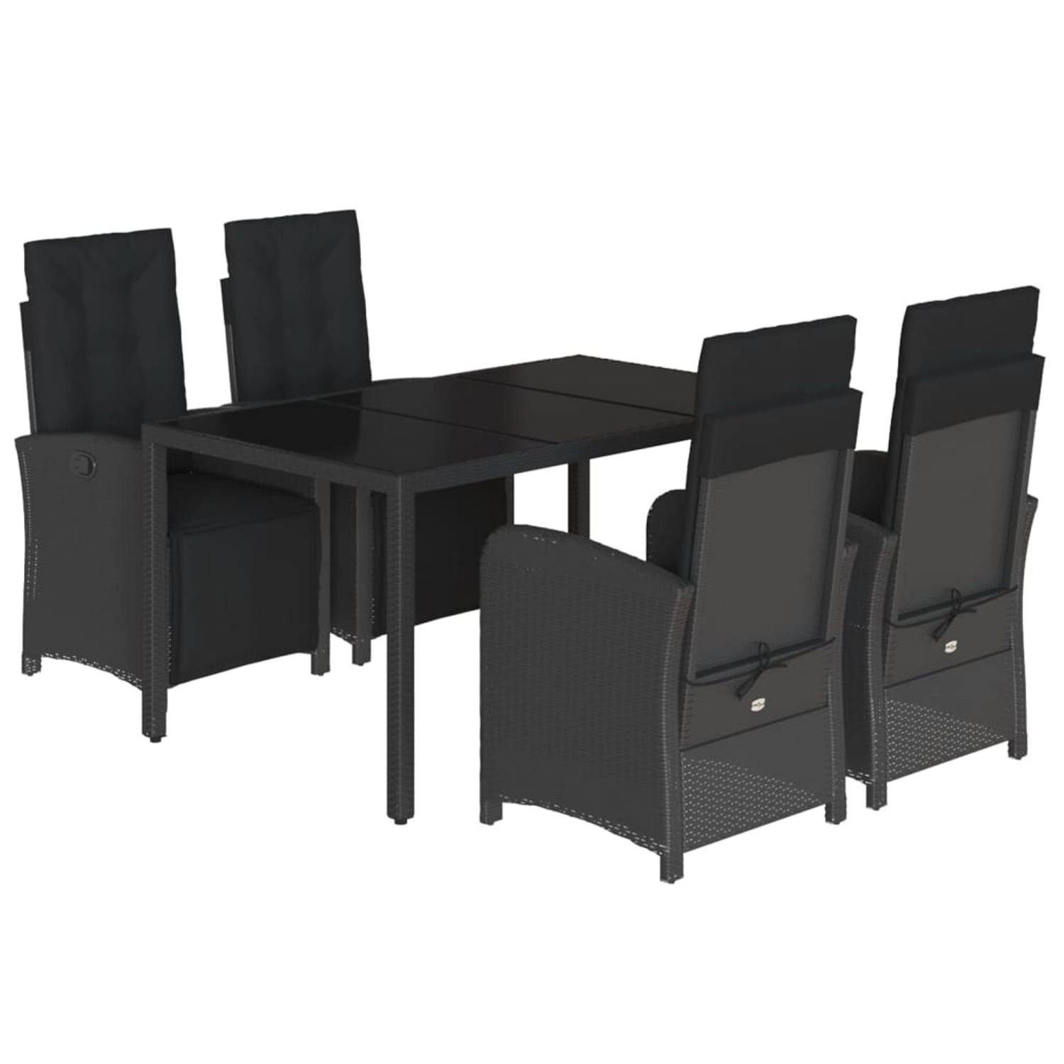 vidaXL 5-tlg Garten-Essgruppe mit Kissen Schwarz Poly Rattan Modell 113 günstig online kaufen