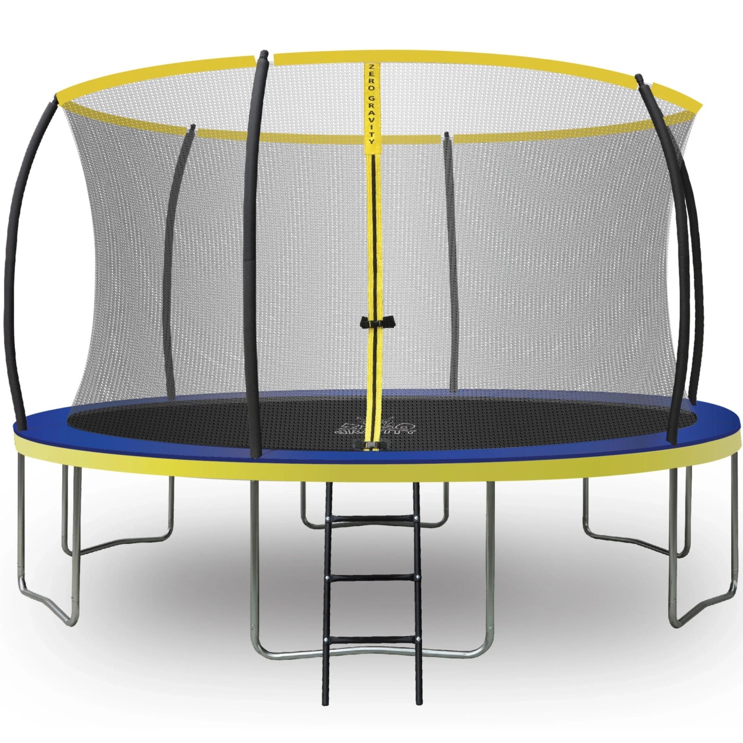Zero Gravity Outdoor Trampolin 427cm TÜV GS Smartes Klappnetz mit Leiter und Bodenanker