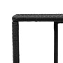 Detailansicht: Schwarzes Poly Rattan Gartenmöbel-Set, Eckverbindung.