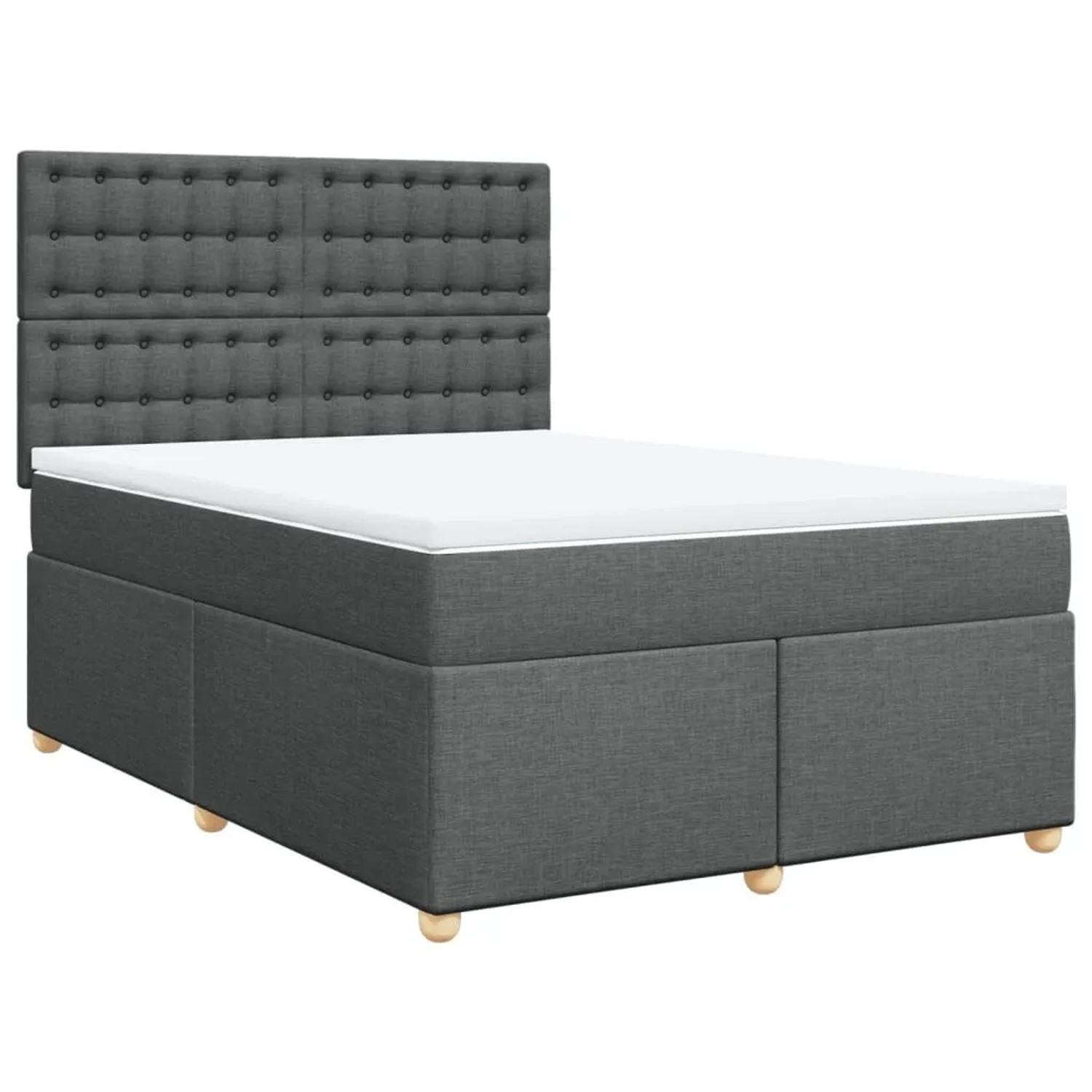 vidaXL Boxspringbett mit Matratze Dunkelgrau 160x200 cm Stoff 3293646 günstig online kaufen