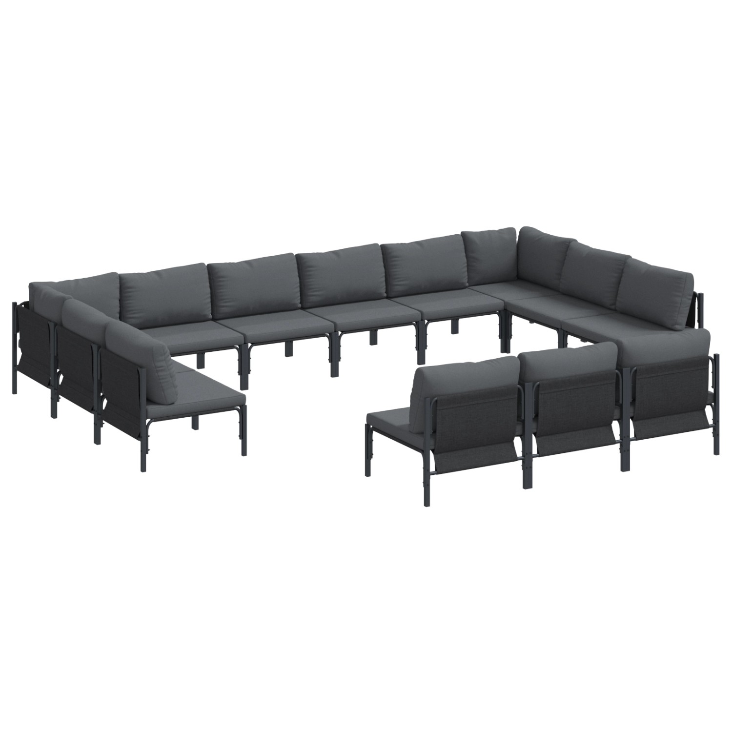 vidaXL Garten-Sofa-Set 13-Tlg Anthrazit Stahl 3379022 günstig online kaufen
