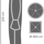 Perel Schutzhülle für Gartenschirme bis Ø 400cm, 220cm hoch. Optimaler Wetterschutz für Sonnenschirme.