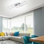 Moderne LED-Deckenleuchte Iven von Just Light, Stahl, 70x34,5 cm, warmweißes Licht.