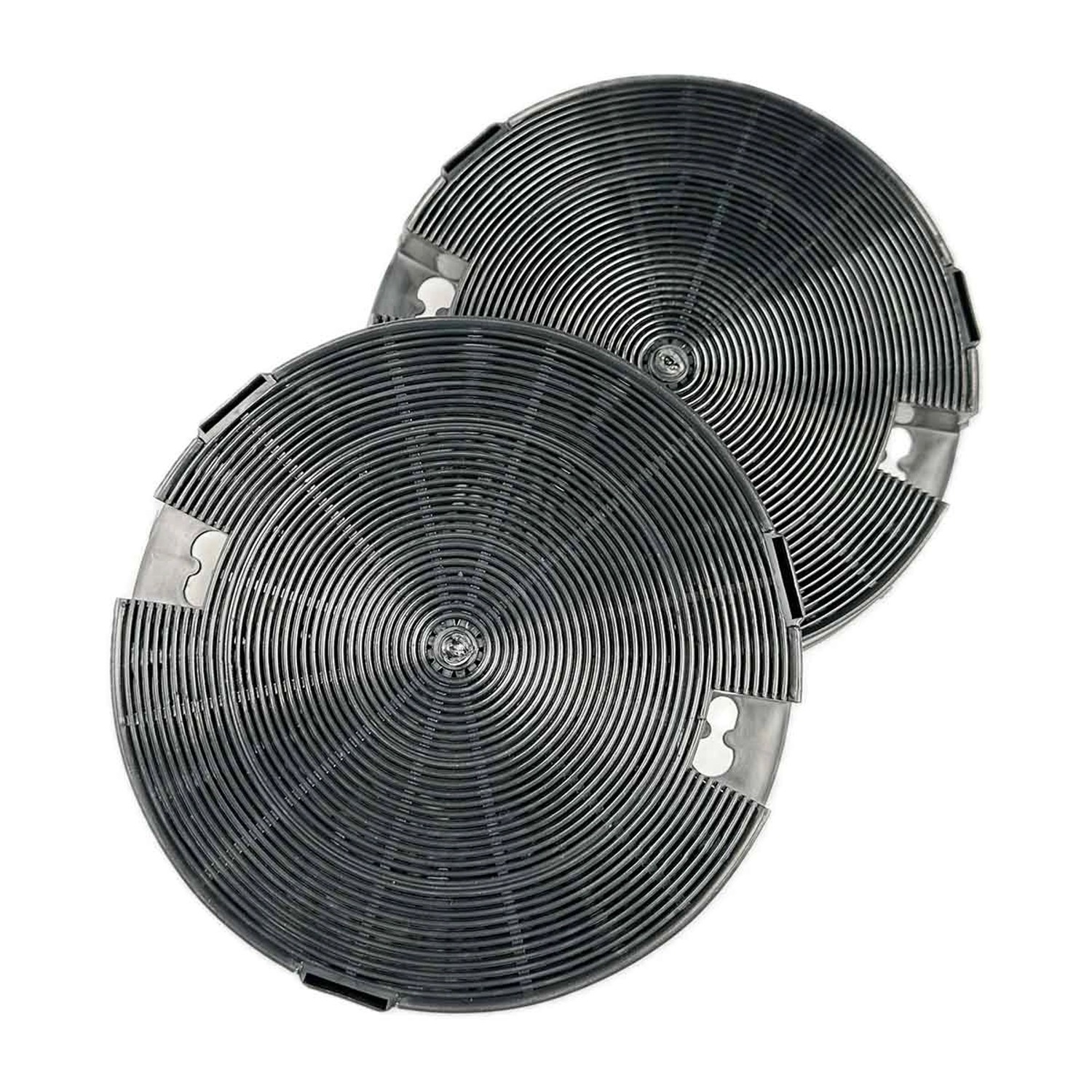 AIR2GO Aktivkohlefilter (2 Stk.) für Jetair Dunstabzugshauben, rund, grau.