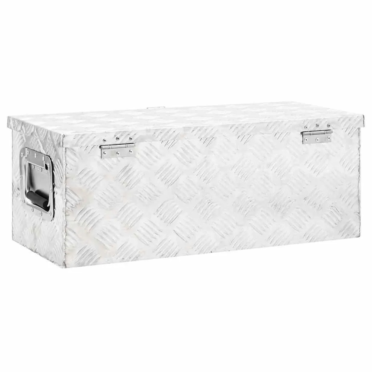 DELUKE Aluminiumbox Mit Deckel Abschließbar Alubox Deichselbox Alu Anhängerbox Werkzeugkiste Transportbox Metallkiste 70x31x27cm Silber_5