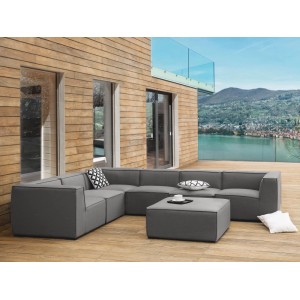 Beliani Lounge Set AREZZO Dunkelgrau 250x320x65