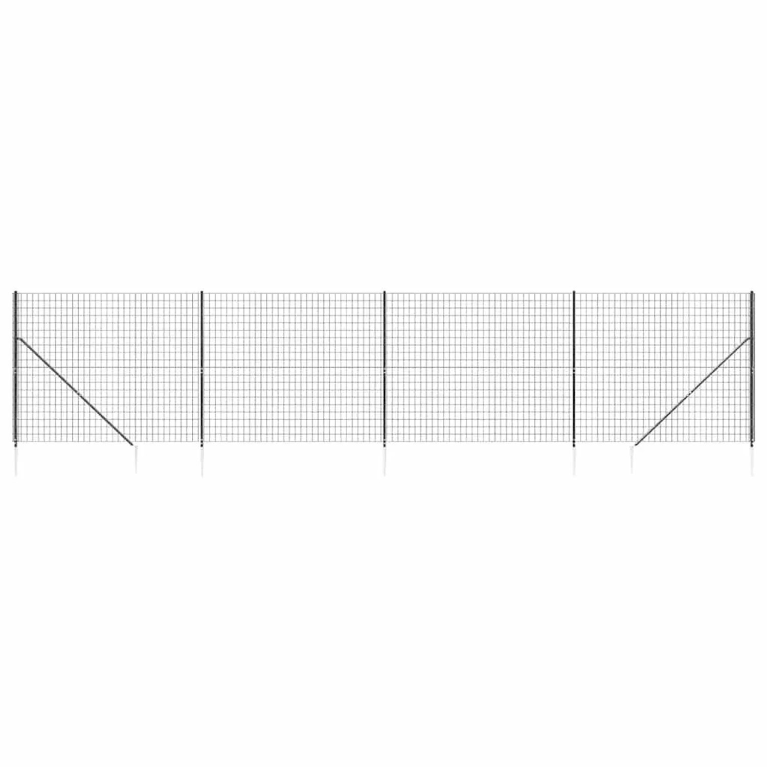 vidaXL Maschendrahtzaun mit Bodenhülsen Anthrazit 1,6x10 m 154260 günstig online kaufen