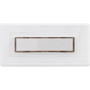 Weiße REV Klingelplatte mit Namensschild für die Aufputzmontage.