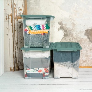 Rotho Box Evo Safe mit Rädern 65 l Mistletoe Green