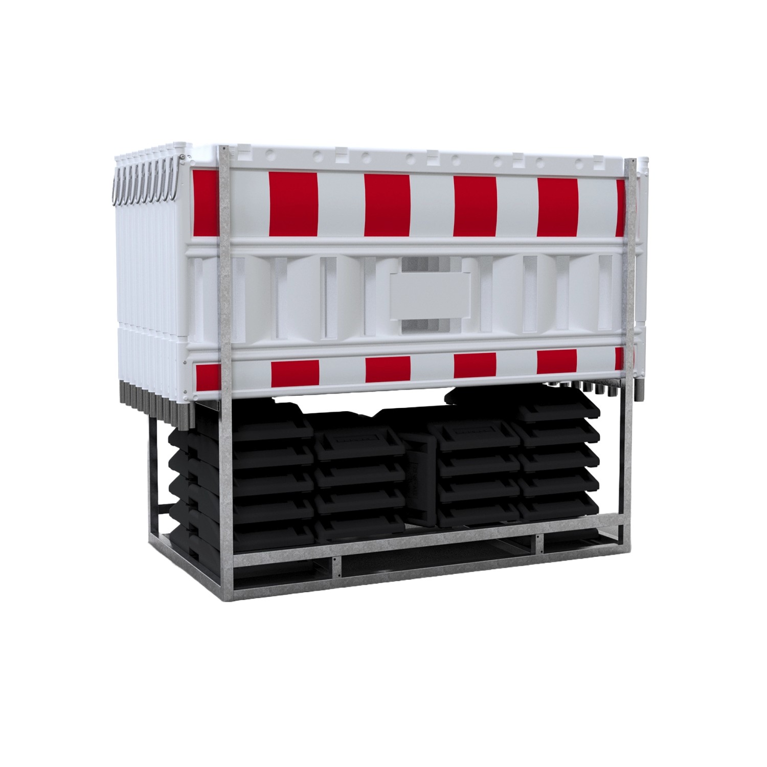 Schake Set-Absperrschranken Multipalette RA1/A Weiß-Rot 20 Stück