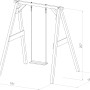 Axi Einzelschaukel in Grau und Weiß, Holzschaukel für Kinder, ideal für Garten und Spielplatz.