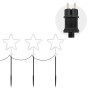3er Set ECD Germany Gartenstecker Sterne, H58cm, für Weihnachtsdeko außen mit Stecker.